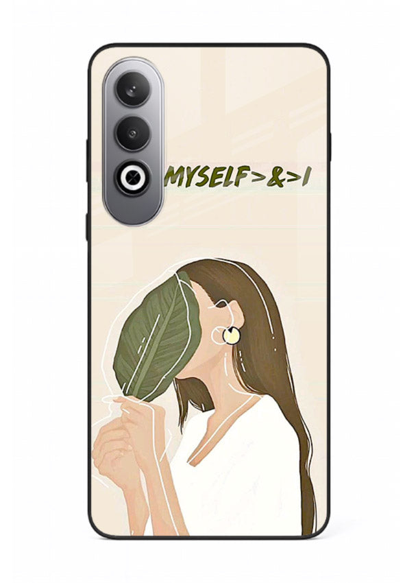 Thinking Girl Pink minimal girl artwork OnePlus Nord CE4 glass back cover