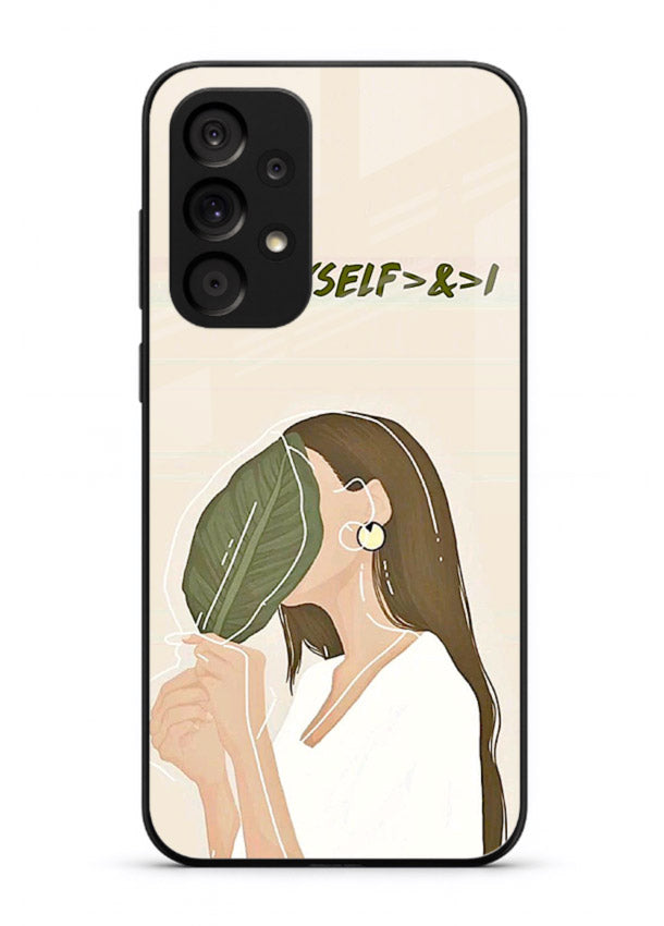 Thinking Girl Pink minimal girl artwork Samsung A53 5G glass back cover