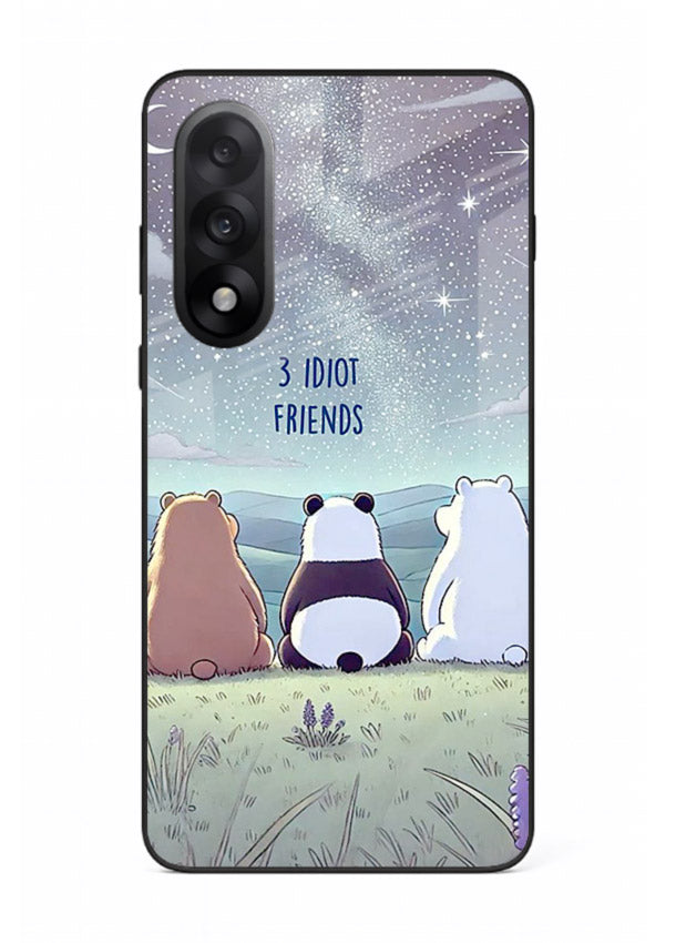 Night sky friends illustration printed on premium tempered glass OnePlus Nord 5 back cover