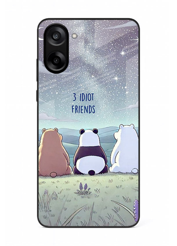Night sky friends illustration printed on premium tempered glass OnePlus Nord CE5 back cover