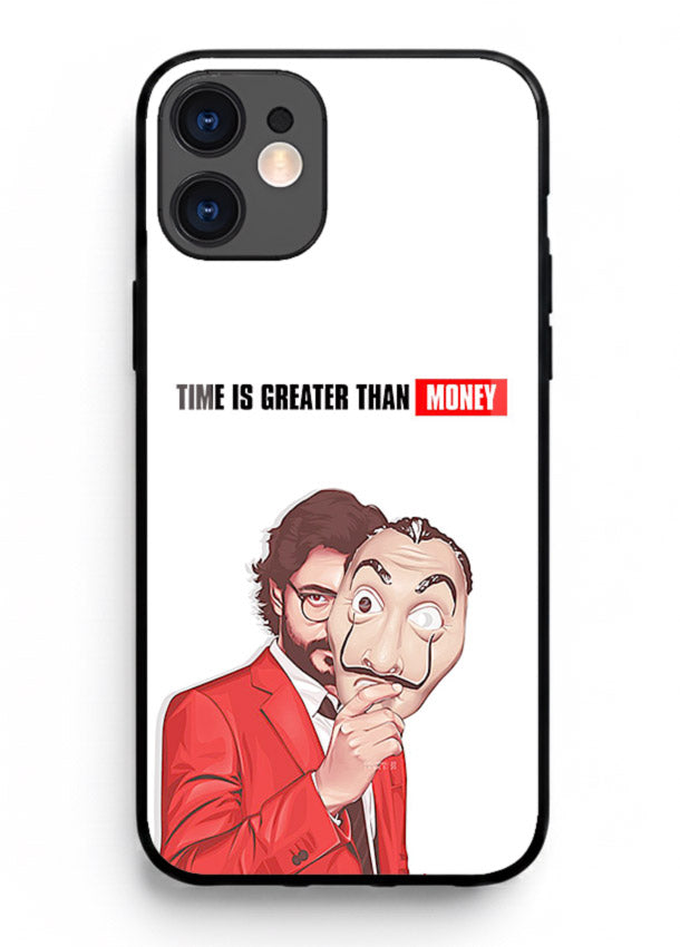 Motivational character quote artwork printed on tempered glass iPhone 12 back cover