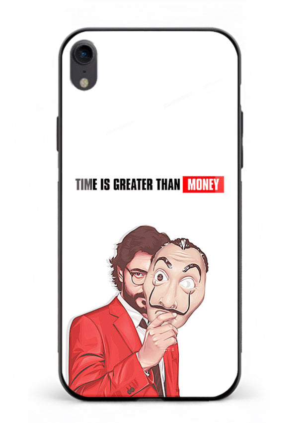 Motivational character quote artwork printed on tempered glass iPhone XR back cover