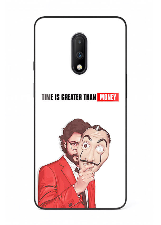 Motivational character quote artwork printed on tempered glass OnePlus 7 back cover