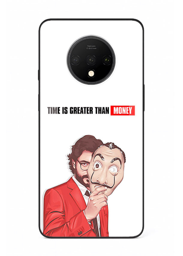 Motivational character quote artwork printed on tempered glass OnePlus 7T back cover