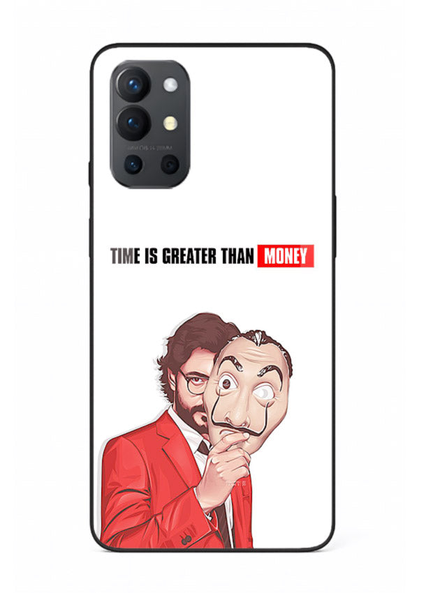 Motivational character quote artwork printed on tempered glass OnePlus 9R back cover