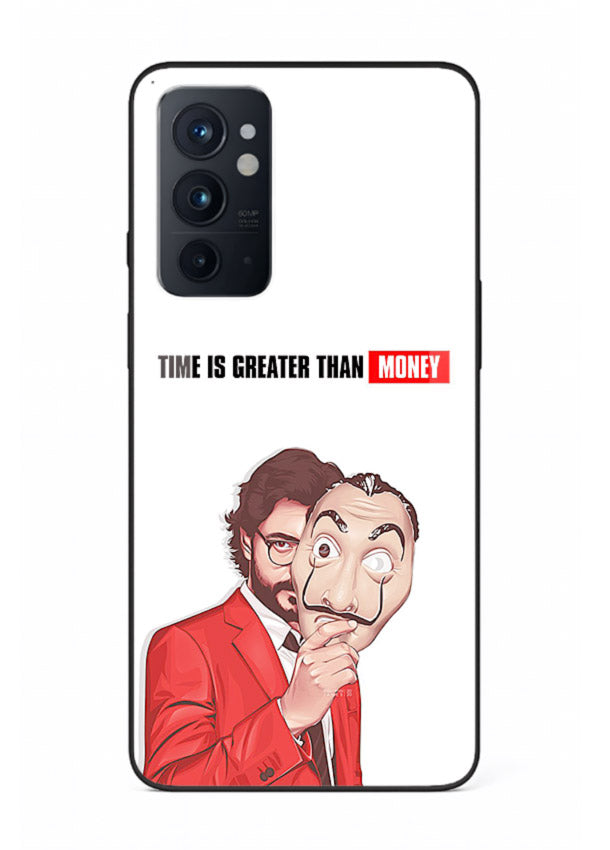 Motivational character quote artwork printed on tempered glass OnePlus 9RT back cover