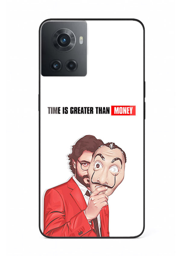 Motivational character quote artwork printed on tempered glass OnePlus 10R back cover