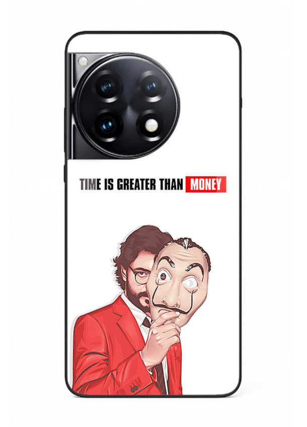 Motivational character quote artwork printed on tempered glass OnePlus 12R back cover