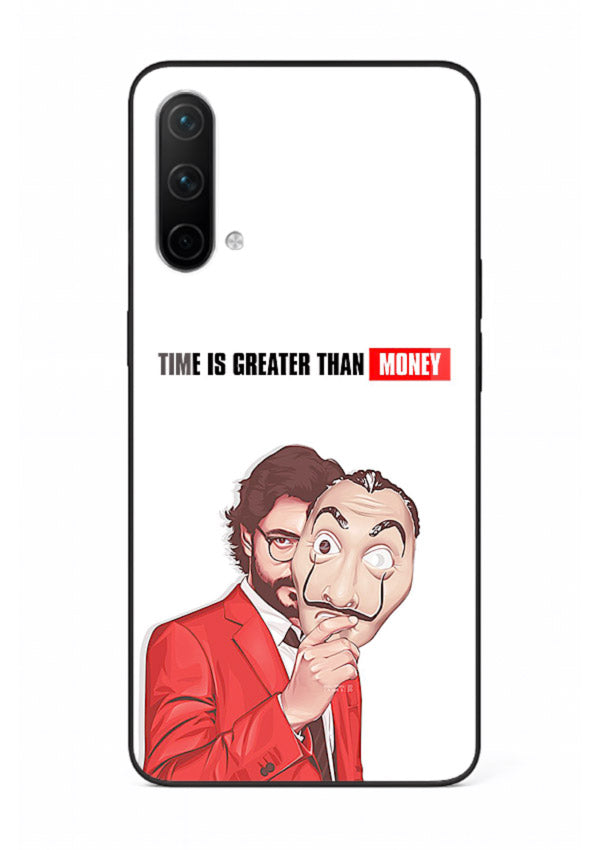 Motivational character quote artwork printed on tempered glass OnePlus Nord CE 5G back cover