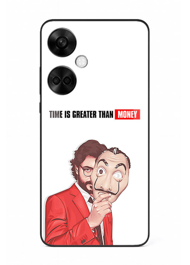 Motivational character quote artwork printed on tempered glass OnePlus Nord CE3 back cover