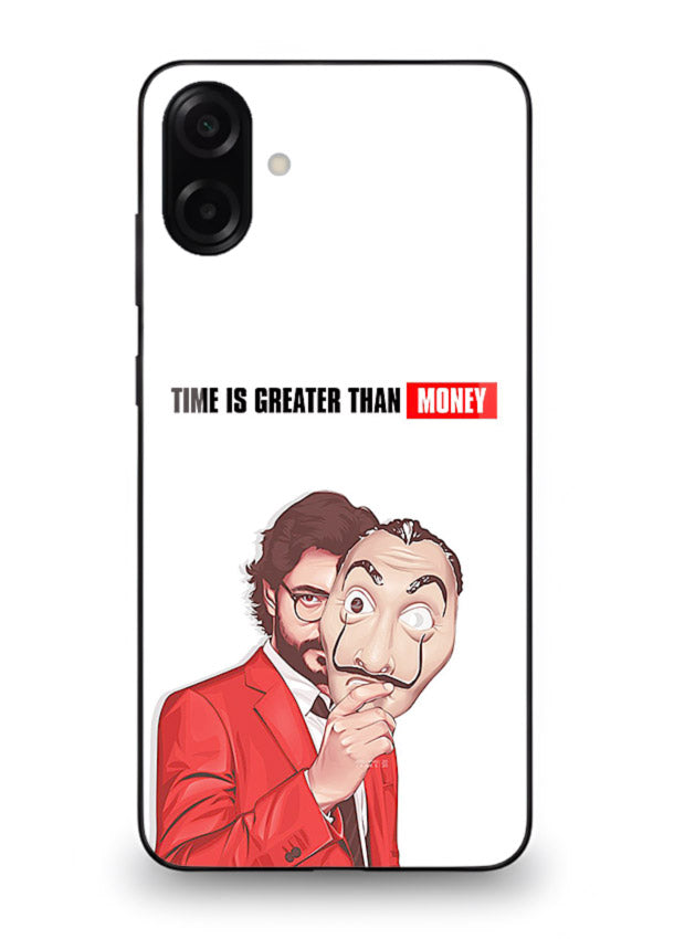 Motivational character quote artwork printed on tempered glass Samsung A07 4G back cover