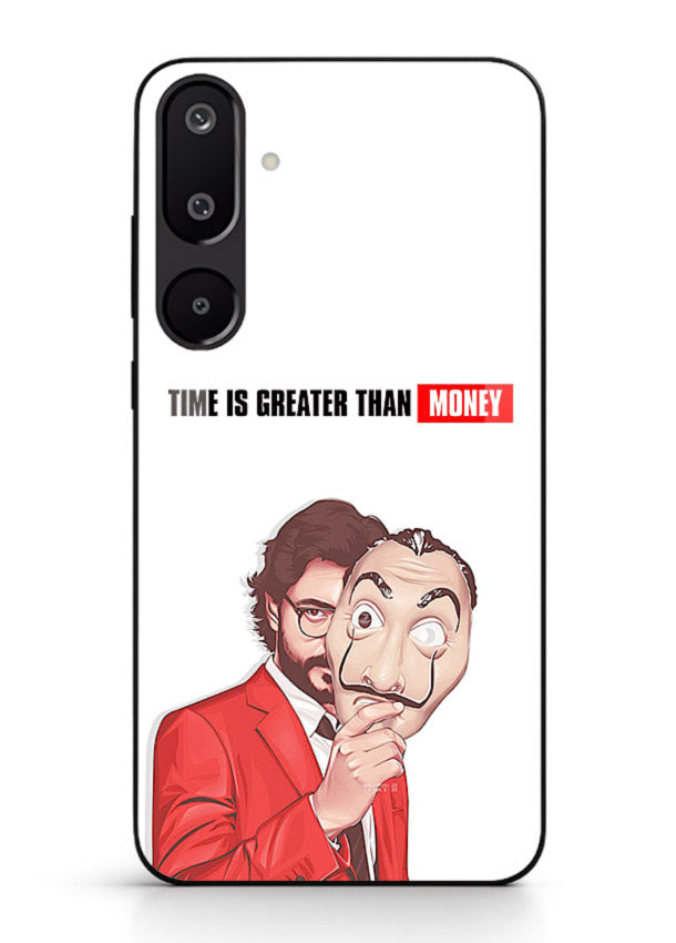 Motivational character quote artwork printed on tempered glass Samsung M16 5G back cover