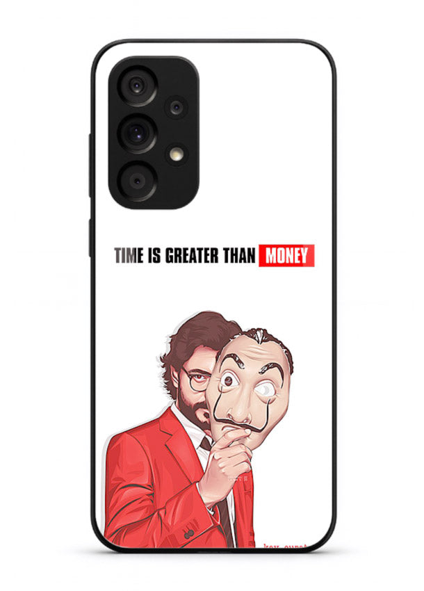 Motivational character quote artwork printed on tempered glass Samsung A73 5G back cover