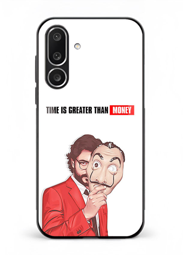 Motivational character quote artwork printed on tempered glass Samsung M56 5G back cover
