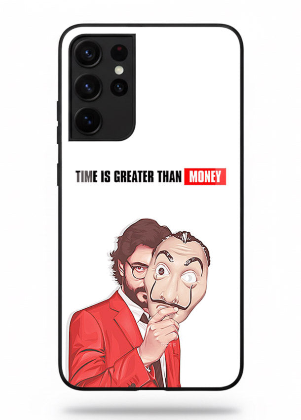 Motivational character quote artwork printed on tempered glass Samsung S21 Ultra back cover