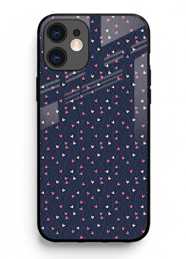 Tiny Heart Sprinkle cute heart sprinkle pattern iphone 12 mini glass back cover