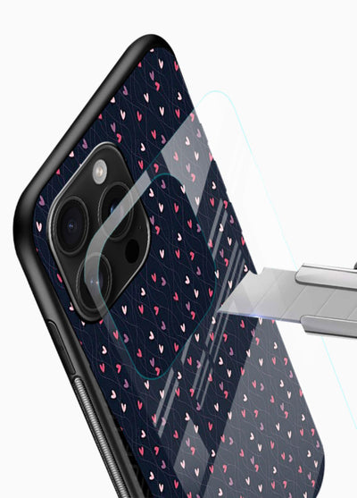 Tiny Heart Sprinkle cute heart sprinkle pattern glossy vibrant premium glass back cover - Angle Blade