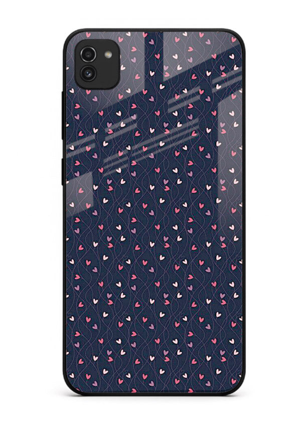 Tiny Heart Sprinkle cute heart sprinkle pattern Samsung A03 glass back cover