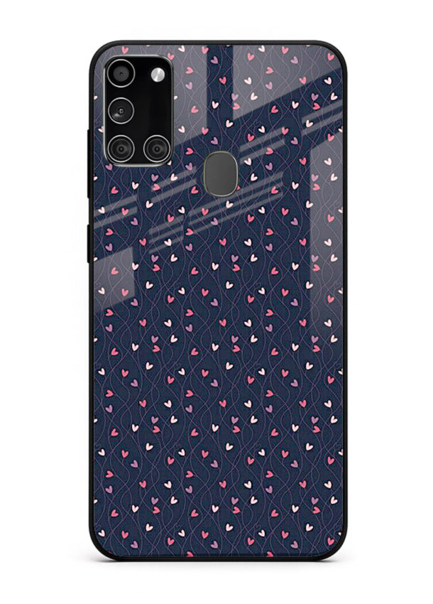 Tiny Heart Sprinkle cute heart sprinkle pattern Samsung A21s glass back cover