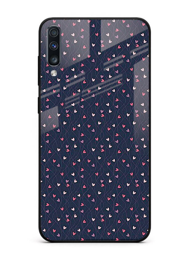 Tiny Heart Sprinkle cute heart sprinkle pattern Samsung A70 glass back cover