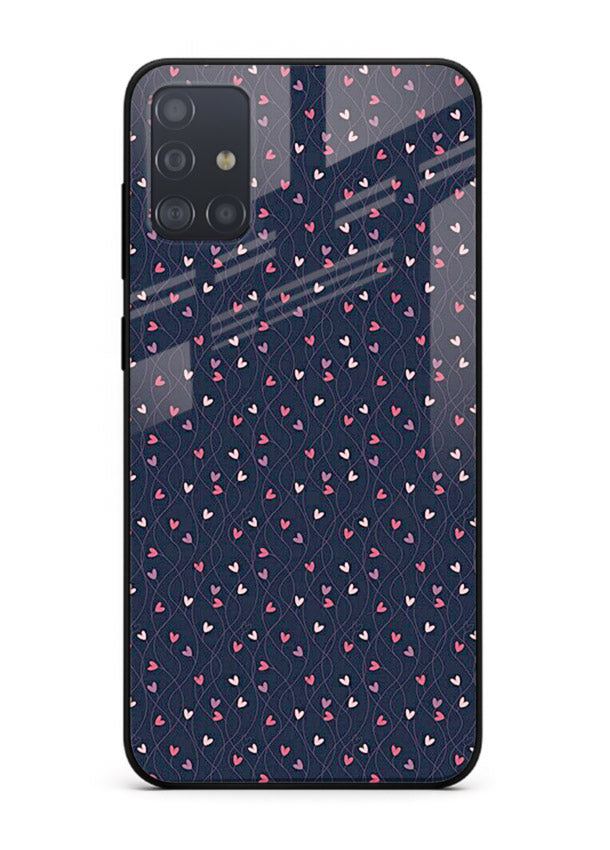 Tiny Heart Sprinkle cute heart sprinkle pattern Samsung A51 glass back cover