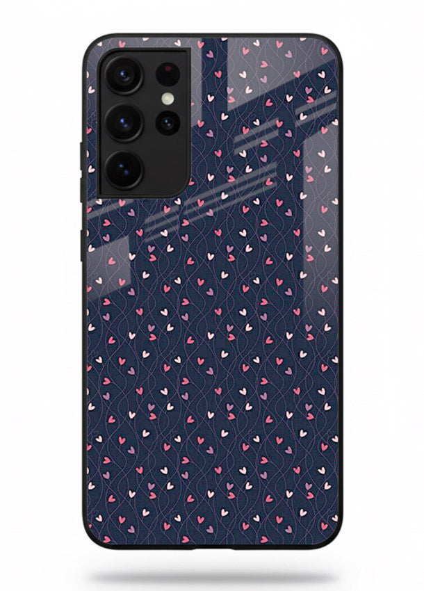 Tiny Heart Sprinkle cute heart sprinkle pattern Samsung S21 Ultra glass back cover