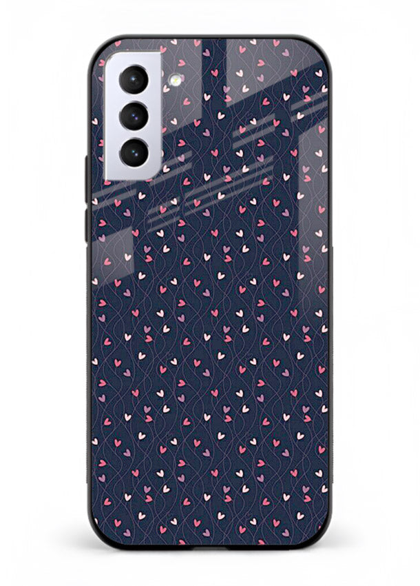Tiny Heart Sprinkle cute heart sprinkle pattern Samsung S21 Plus glass back cover
