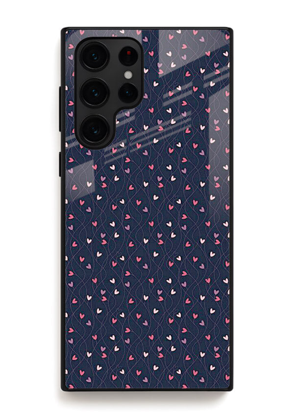 Tiny Heart Sprinkle cute heart sprinkle pattern Samsung S23 Ultra glass back cover