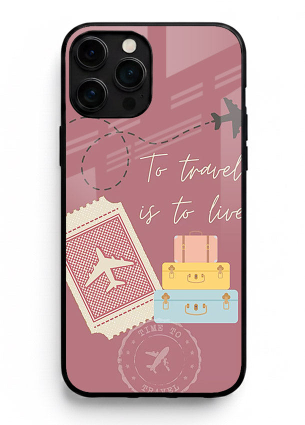 To Travel Is Love artwork iphone 16 pro max glass back cover