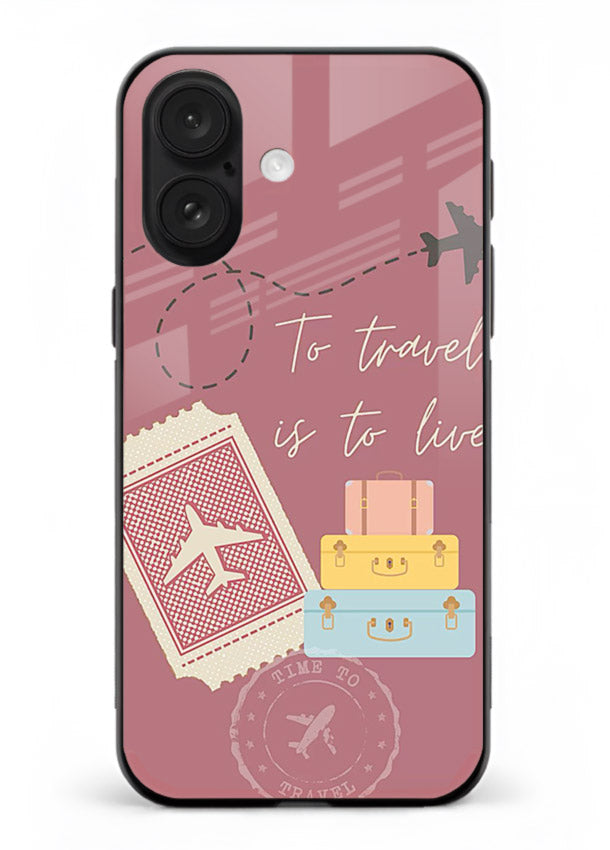 To Travel Is Love artwork iphone 18 glass back cover