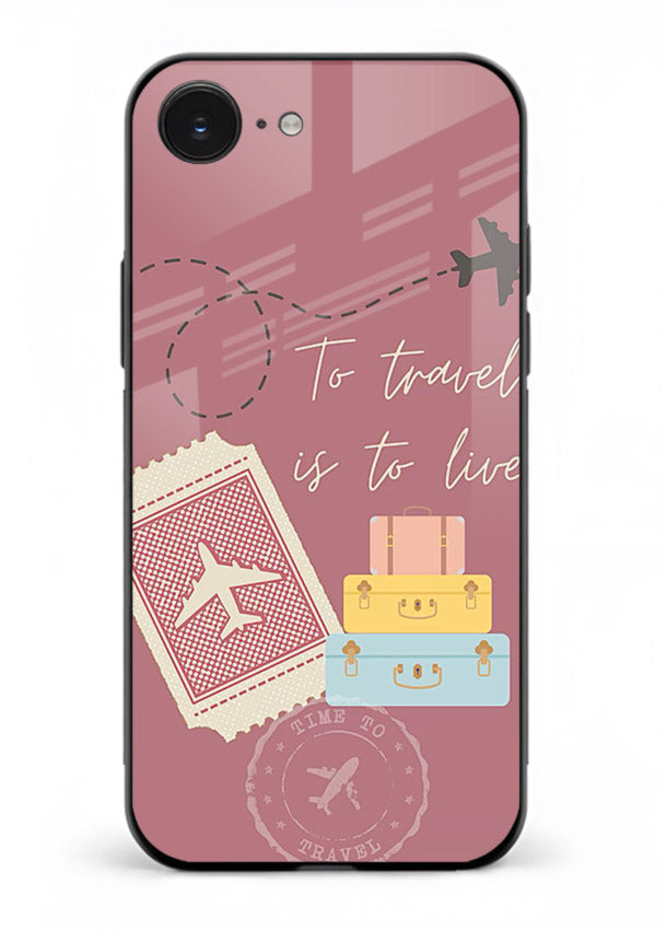 To Travel Is Love artwork iphone 16e glass back cover