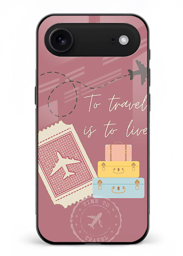 To Travel Is Love artwork iphone 18 air glass back cover