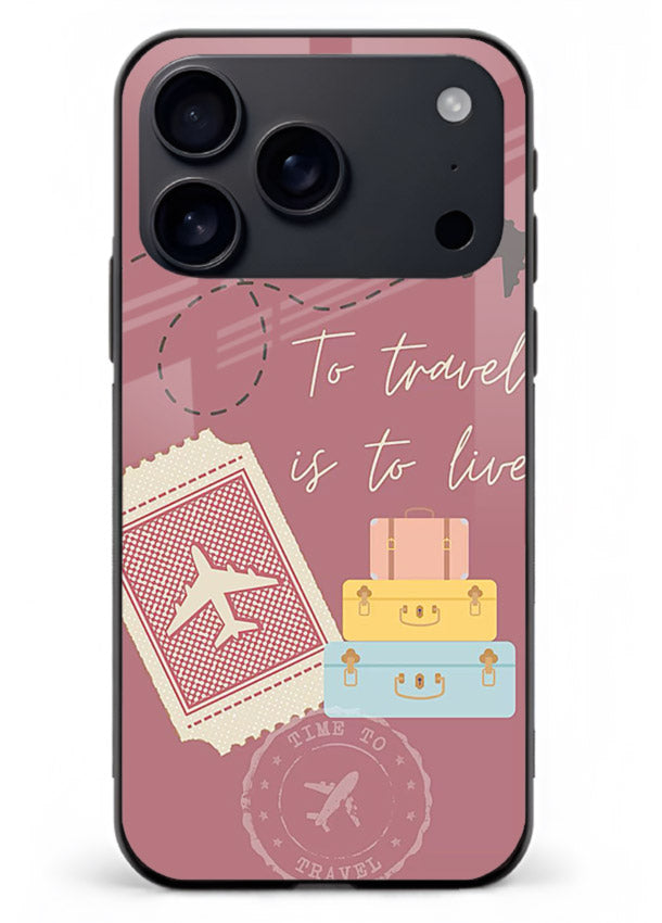 To Travel Is Love artwork iphone 18 pro max glass back cover