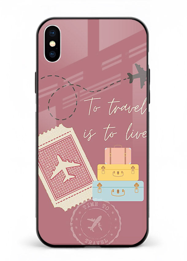 To Travel Is Love artwork iphone xs max glass back cover