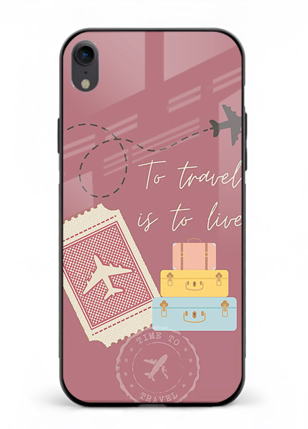 To Travel Is Love artwork iphone xr glass back cover
