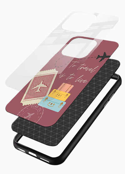 To Travel Is Love artwork glossy vibrant premium glass back cover - Angle Layers