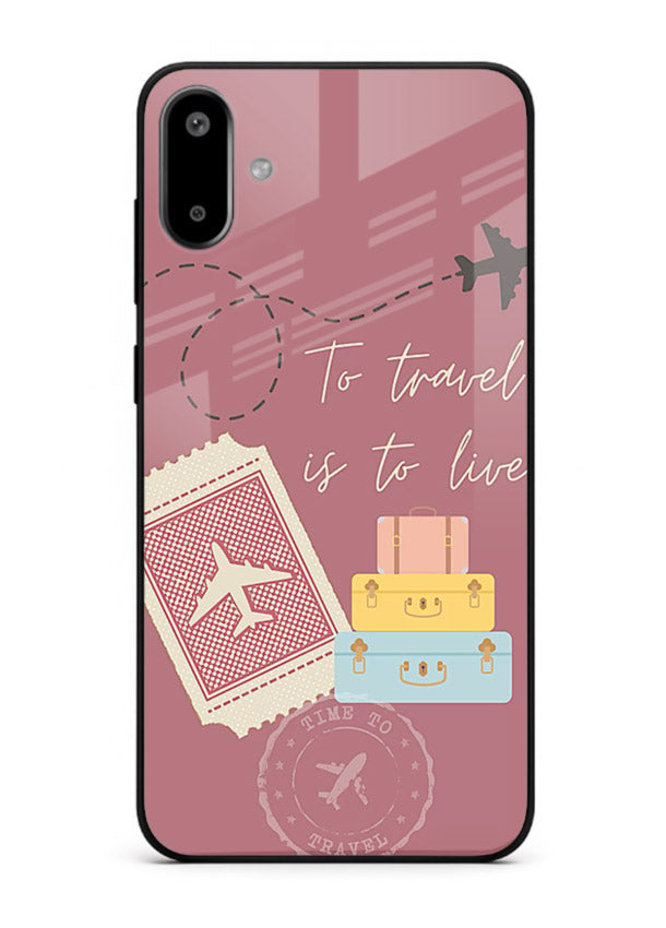 To Travel Is Love artwork Samsung F06 5G glass back cover