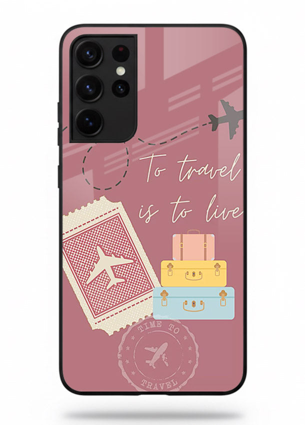 To Travel Is Love artwork Samsung S21 Ultra glass back cover