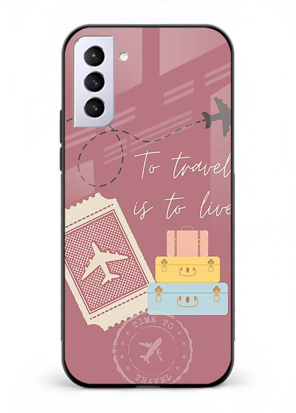 To Travel Is Love artwork Samsung S21 Plus glass back cover