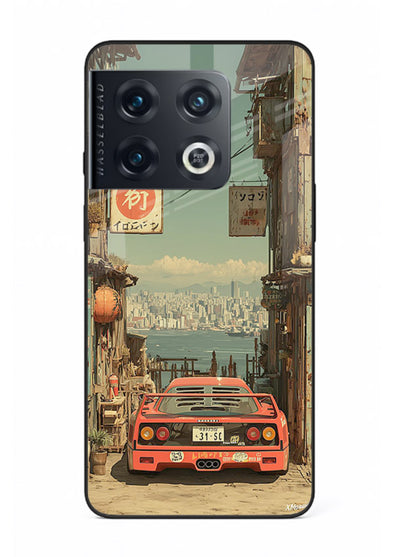 tokyo street car aesthetic art OnePlus 10 Pro glass cover japanese city scene case