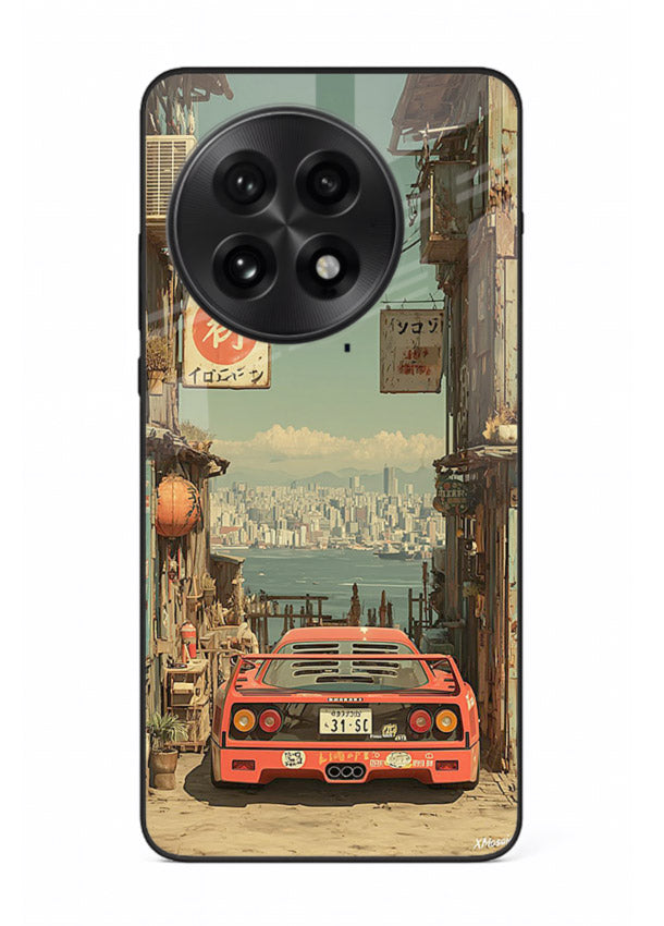 tokyo street car aesthetic art OnePlus 13R glass cover japanese city scene case