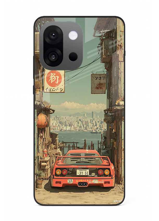 tokyo street car aesthetic art OnePlus 13s glass cover japanese city scene case