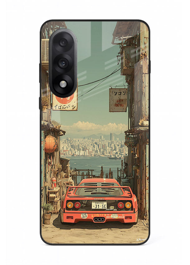 tokyo street car aesthetic art OnePlus Nord 5 glass cover japanese city scene case