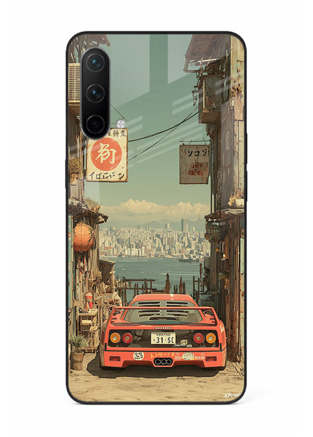 tokyo street car aesthetic art OnePlus Nord CE 5G glass cover japanese city scene case