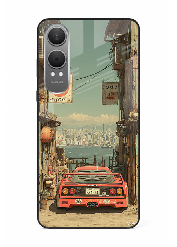 tokyo street car aesthetic art OnePlus Nord CE4 Lite glass cover japanese city scene case