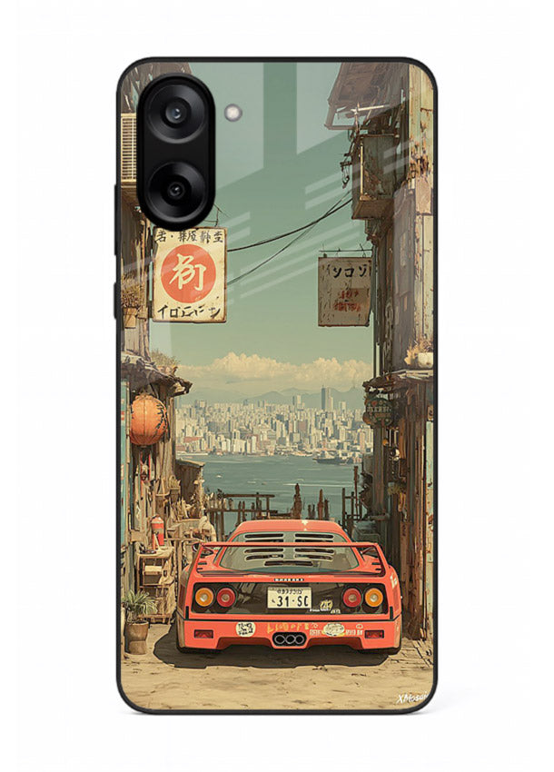tokyo street car aesthetic art OnePlus Nord CE5 glass cover japanese city scene case