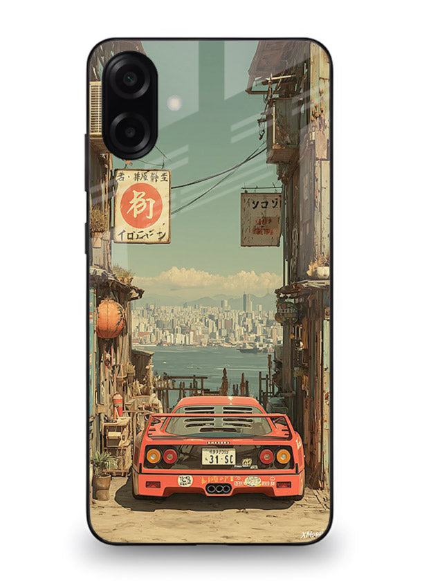 tokyo street car aesthetic art Samsung A06 5G glass cover japanese city scene case