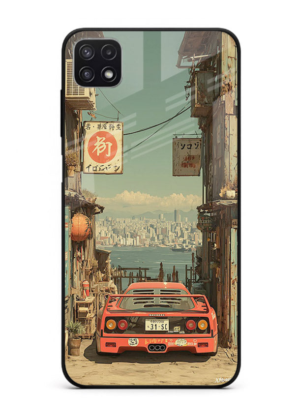 tokyo street car aesthetic art Samsung F42 5G glass cover japanese city scene case