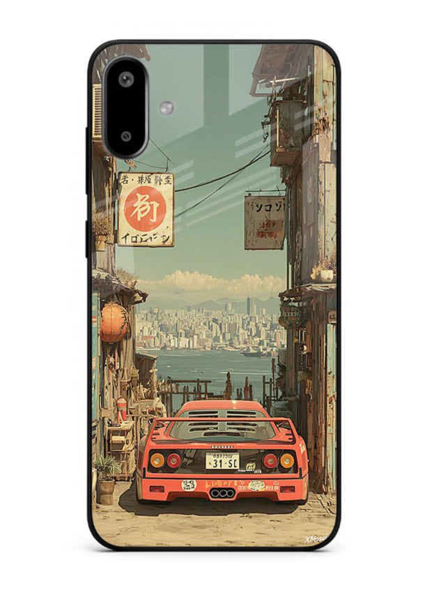 tokyo street car aesthetic art Samsung F06 5G glass cover japanese city scene case
