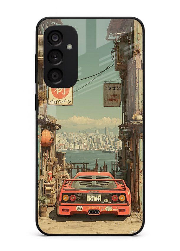 tokyo street car aesthetic art Samsung M13 4G glass cover japanese city scene case